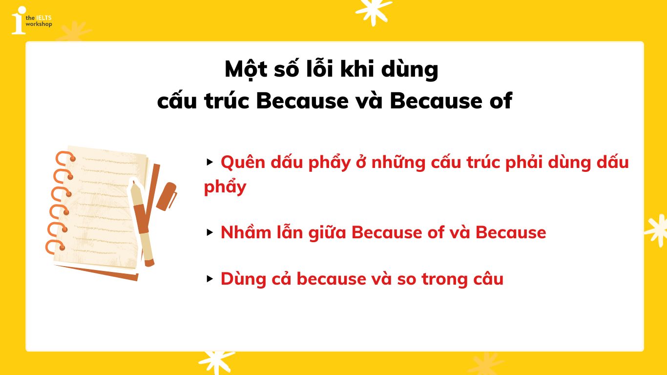 Cấu trúc Because và Because of Phân biệt và cách chuyển đổi