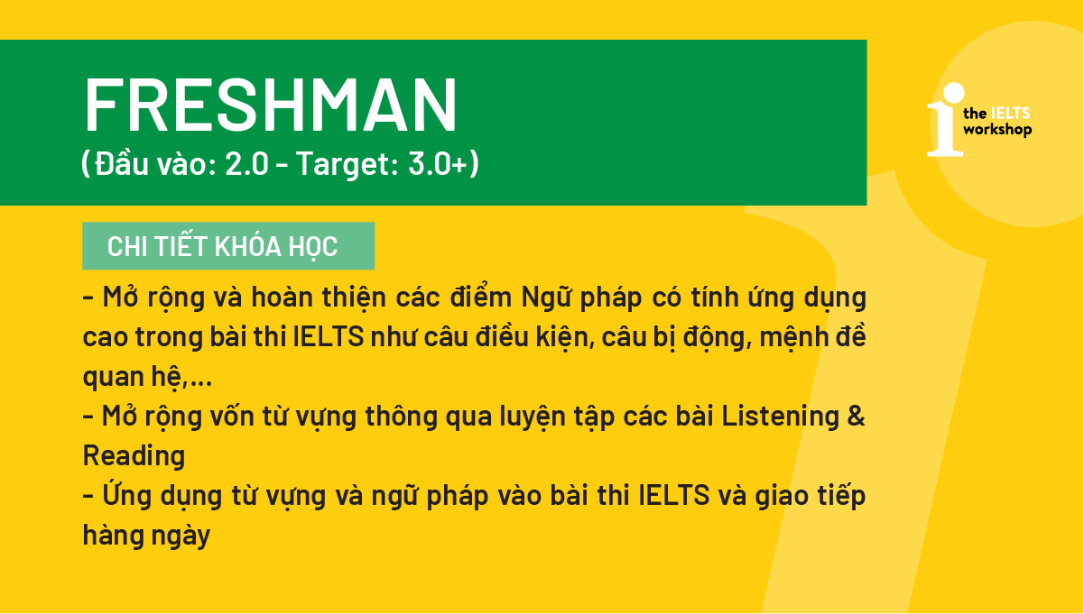 khóa ielts freshman 3.0