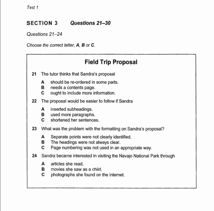 cambridge ielts 8 listening test 1