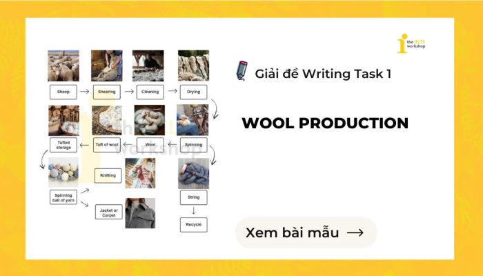 Giải đề Wool Production – The picture shows the process of making wool
