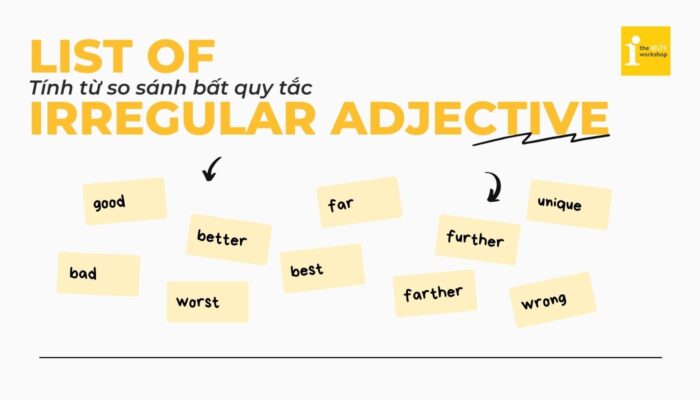 Bảng danh sách tính từ tiếng Anh bất quy tắc trong so sánh