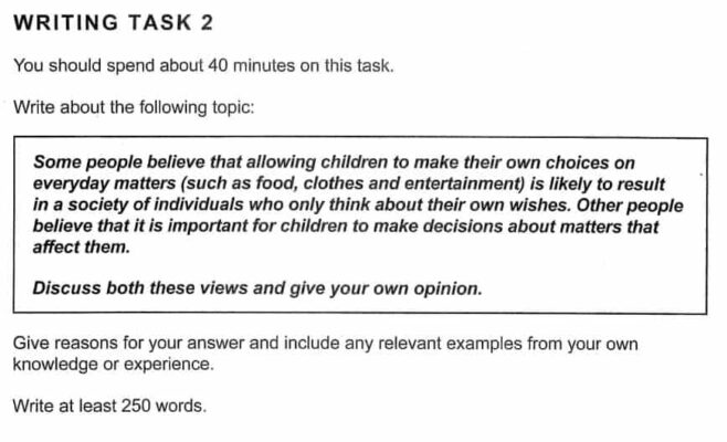 writing task 2 discuss both views essay