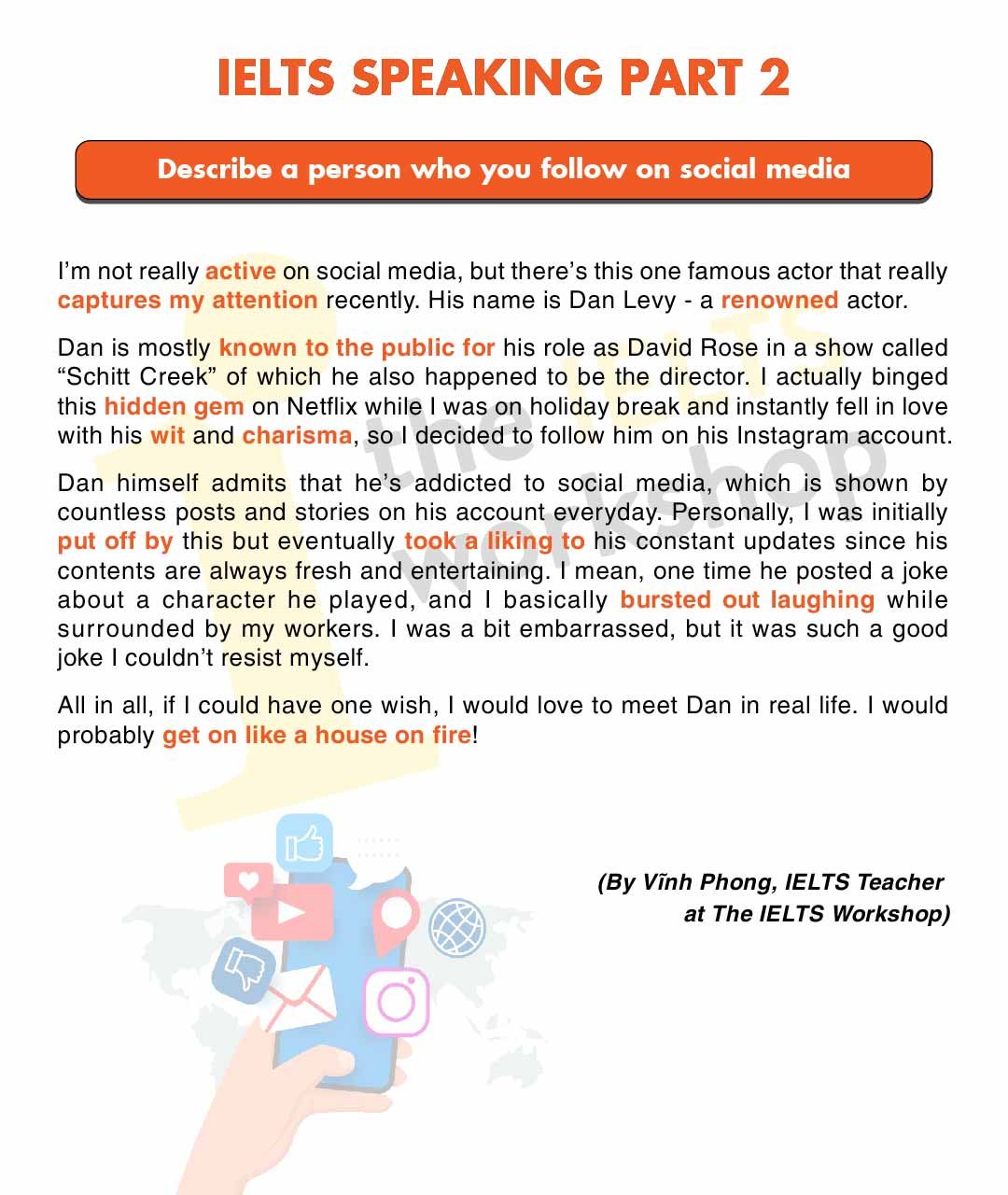 Describe a person who you follow on social media | IELTS Speaking Part 2