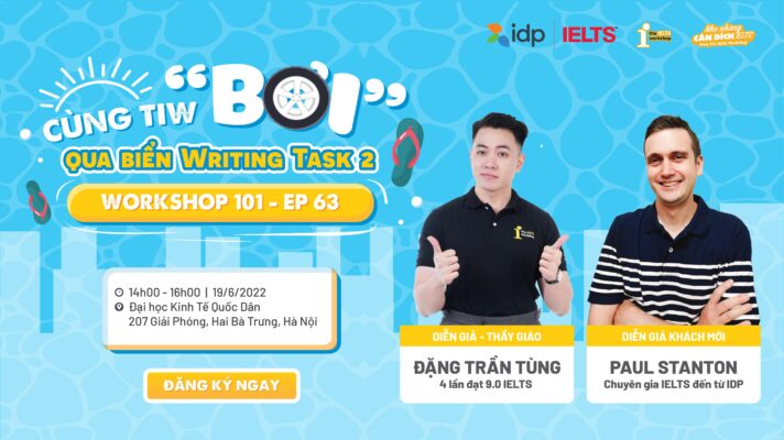 Workshop IELTS 101 – Ep 63: “Bơi” qua IELTS Writing task 2 nhẹ nhàng cùng TIW