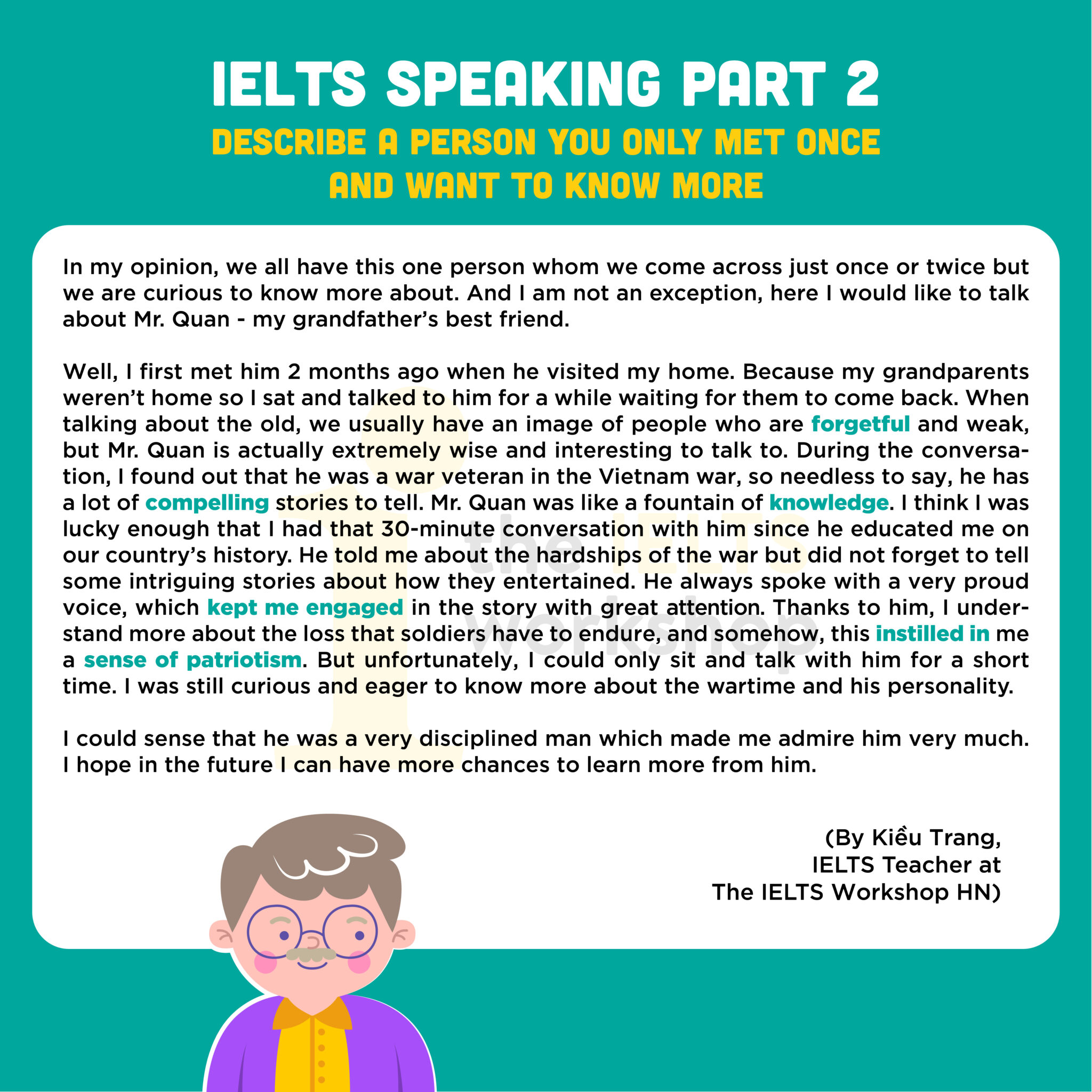 Topic: Describe a person you only met once | IELTS Speaking Part 2 + 3 ...