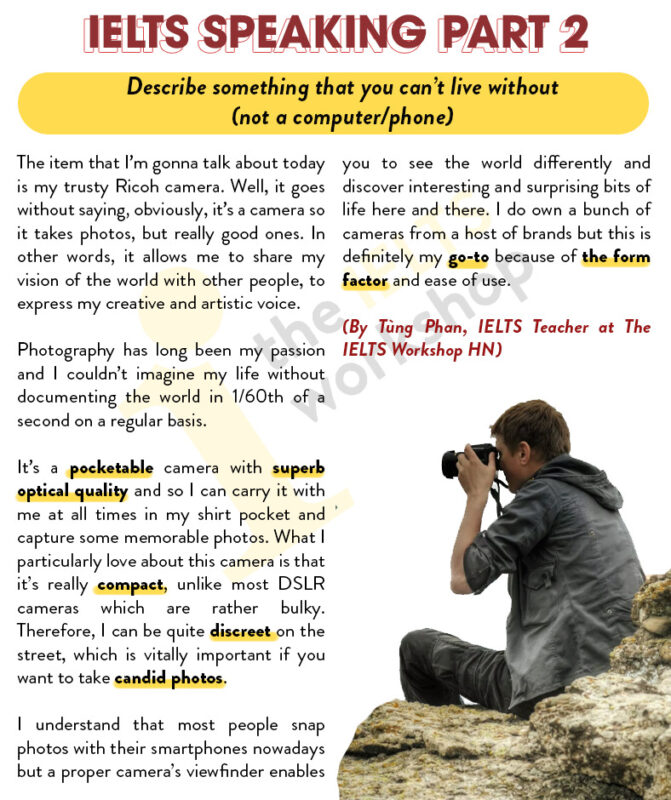 ielts speaking part 2 describe something that you can’t live without