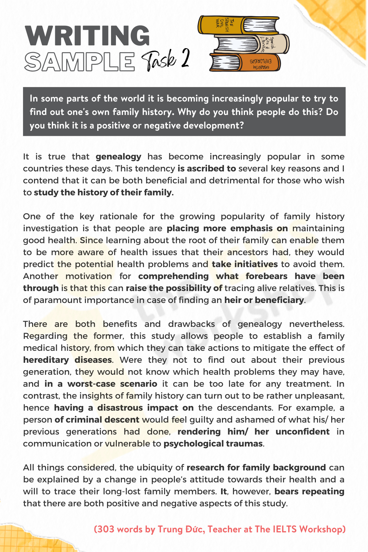 Most Repeated IELTS Essay in Writing Task 2 - Family History 