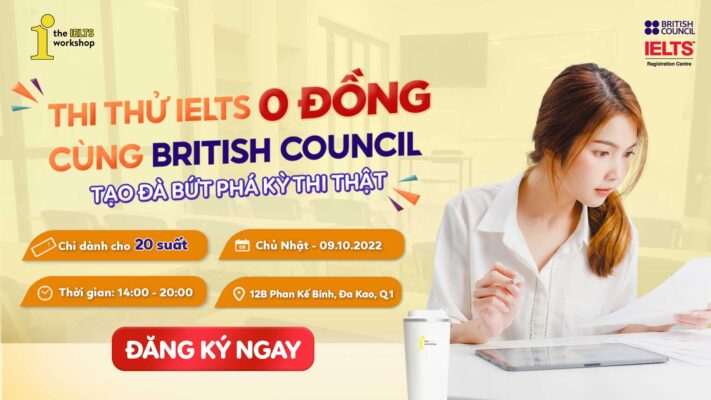 Thi thử IELTS 4 kỹ năng Miễn phí Tháng 10