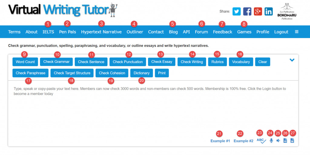 web kiểm tra ngữ pháp tiếng anh Virtual Writing Tutor 