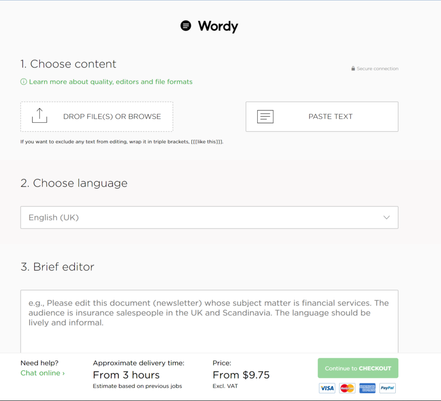 web đánh giá ngữ pháp Wordy