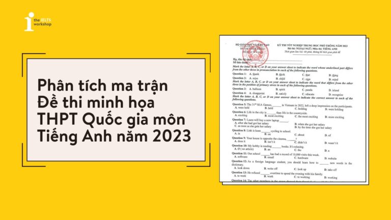 ma trận đề thi minh họa thpt môn tiếng Anh 2023