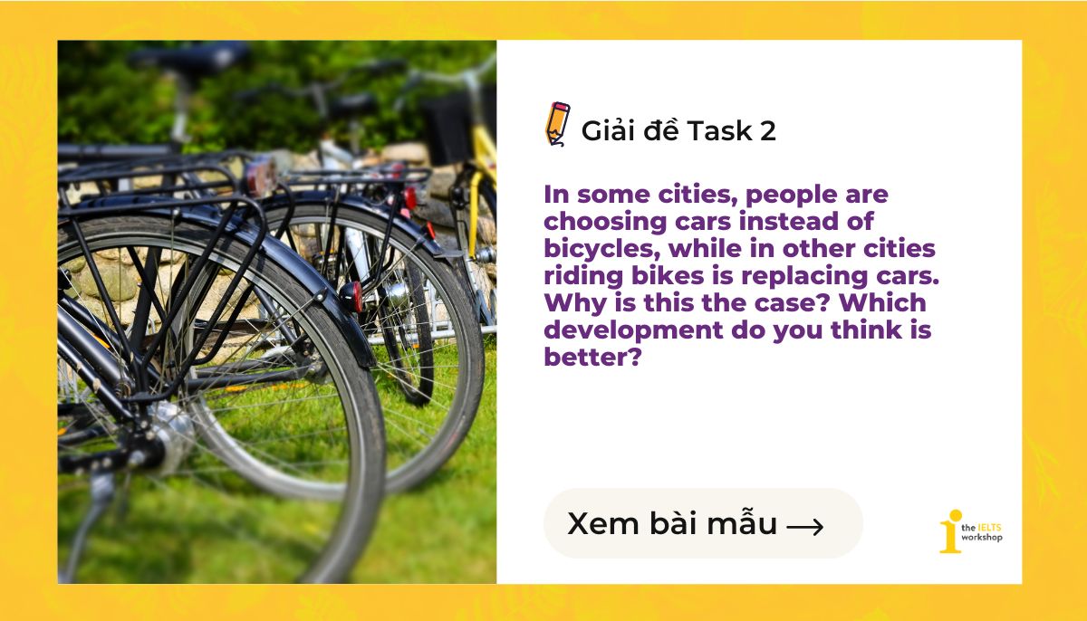 ielts writing task 2 people are choosing cars instead of bicycles