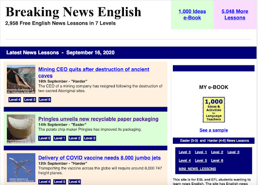 Breaking News English - Web luyện Reading IELTS hiệu quả miễn phí