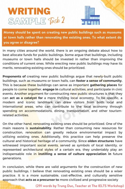 Money should be spent on creating new public buildings