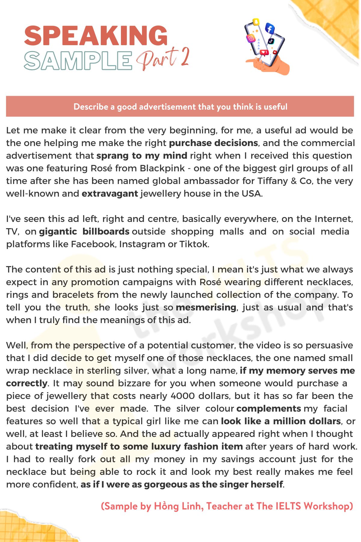 Describe a good advertisement that you think is useful | IELTS Speaking ...