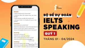 Bộ đề dự đoán IELTS Speaking quý 1 ( T1 – 4/2024) – Full 3 Parts