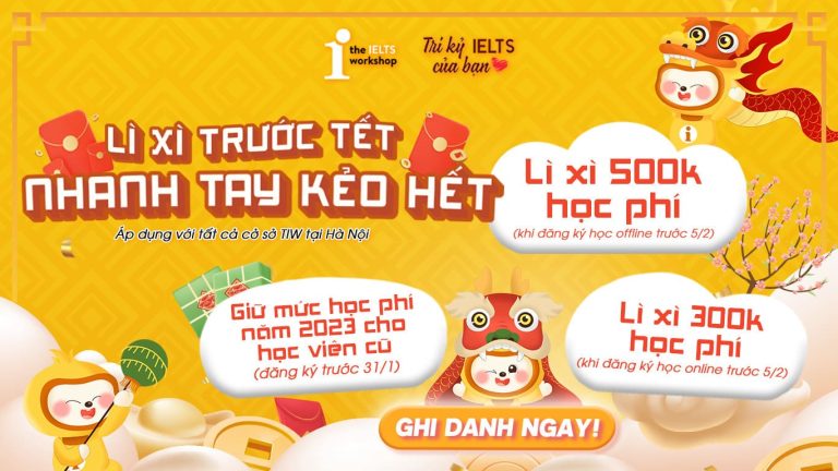 Ưu đãi tết 2024 The IELTS Workshop