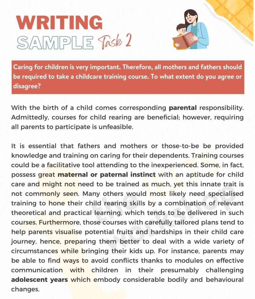 Parenting Courses IELTS Writing Task 2