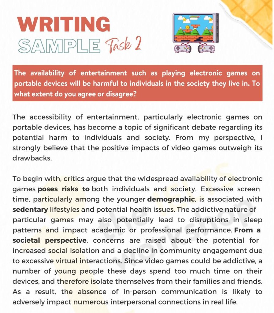 Electronic games IELTS Writing Task 2