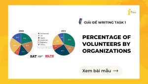 Giải đề IELTS Writing Task 1: The percentage of volunteers by organizations
