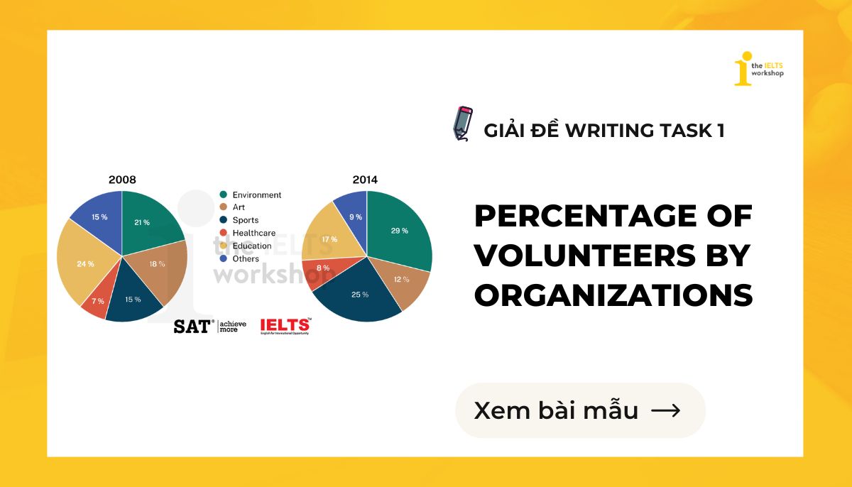 percentage of volunteers by organizations