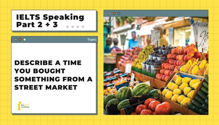 Describe a time you bought something from a street market theme