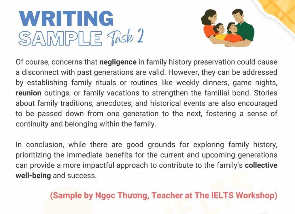 Research Into Family History ielts writing task 2 sample 2