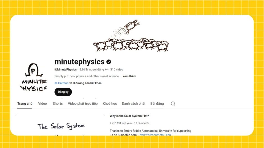 kênh youtube học tiếng anh MinutePhysics