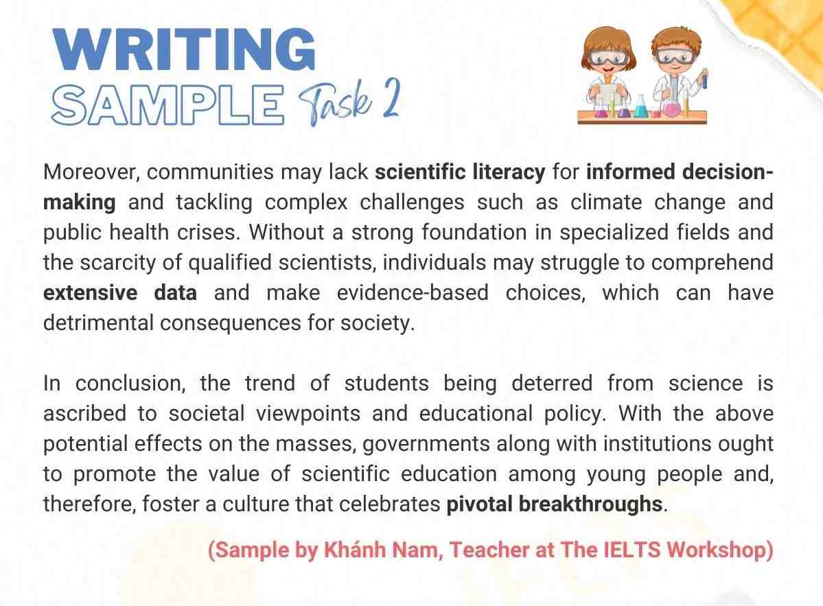 Topic: Science subjects in university | IELTS Writing Task 2