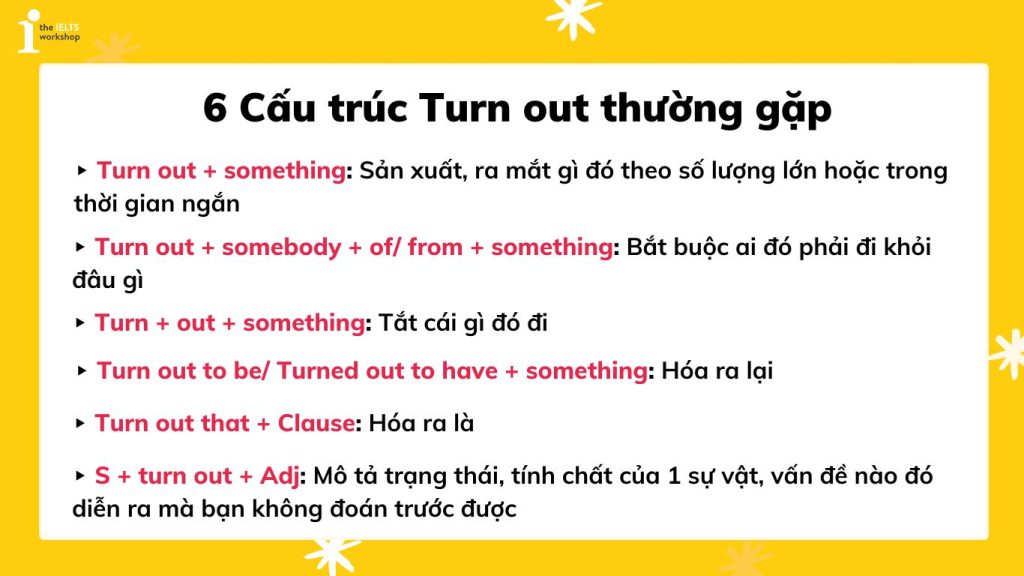 Các cấu trúc Turn out thường gặp - Turn out là gì?