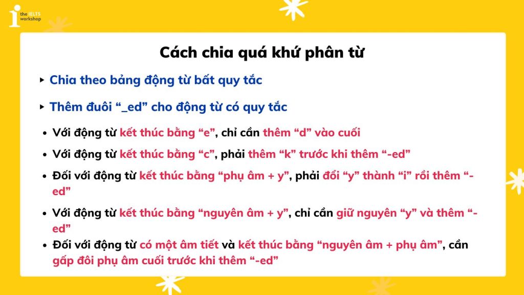 Cách chia quá khứ phân từ