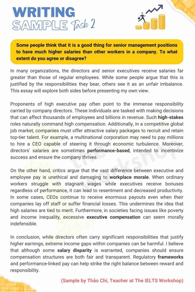 Senior management salaries IELTS Writing Task 2 sample 2