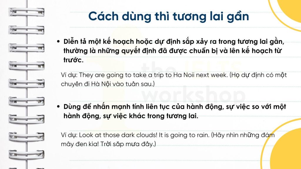 Cách dùng thì tương lai gần