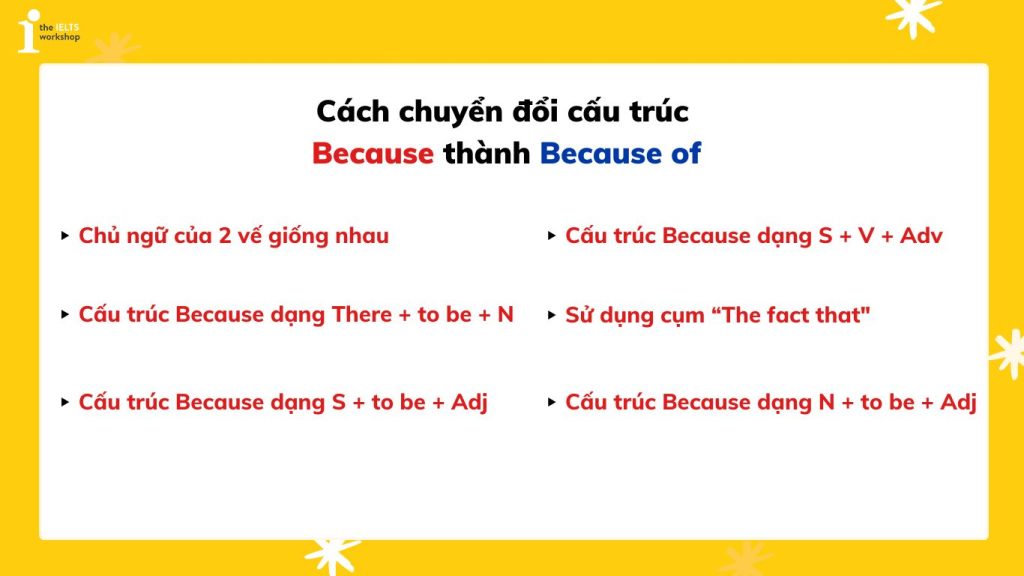 Cấu trúc Because và Because of trong tiếng Anh 