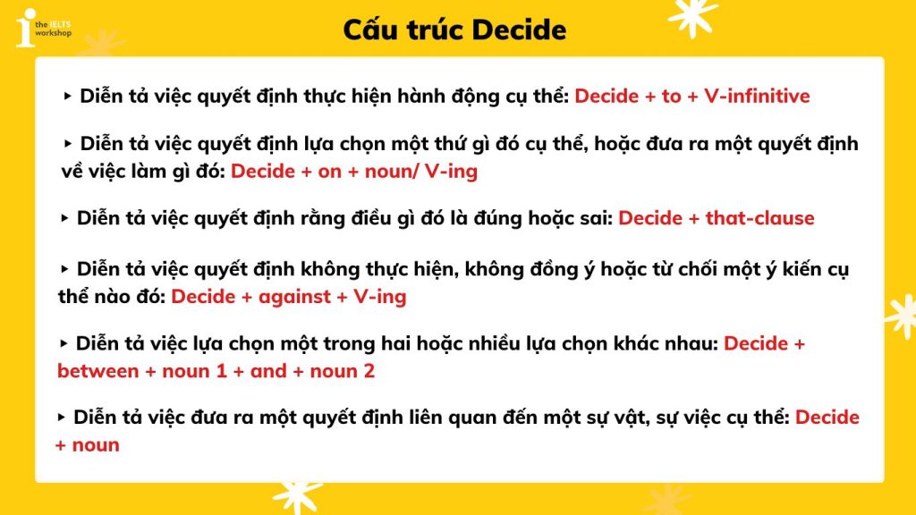 Các cấu trúc Decide trong tiếng Anh