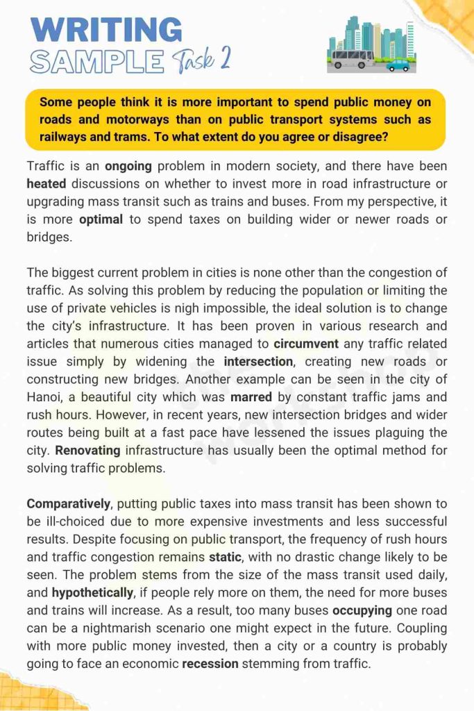 spend public money on roads and motorways sample 1