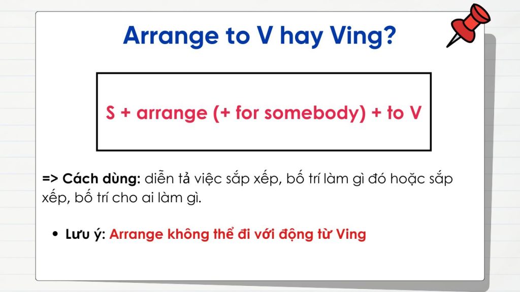 Arrange to V hay Ving?