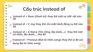 Instead of + gì? Cách dùng cấu trúc Instead of đầy đủ nhất