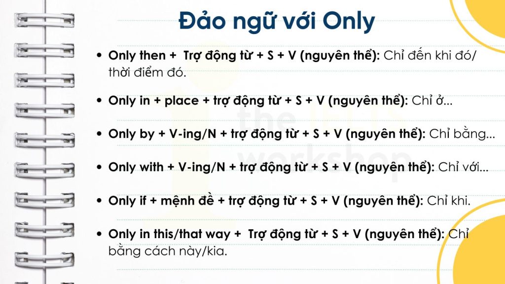 Một số cấu trúc đảo ngữ với Only phổ biến