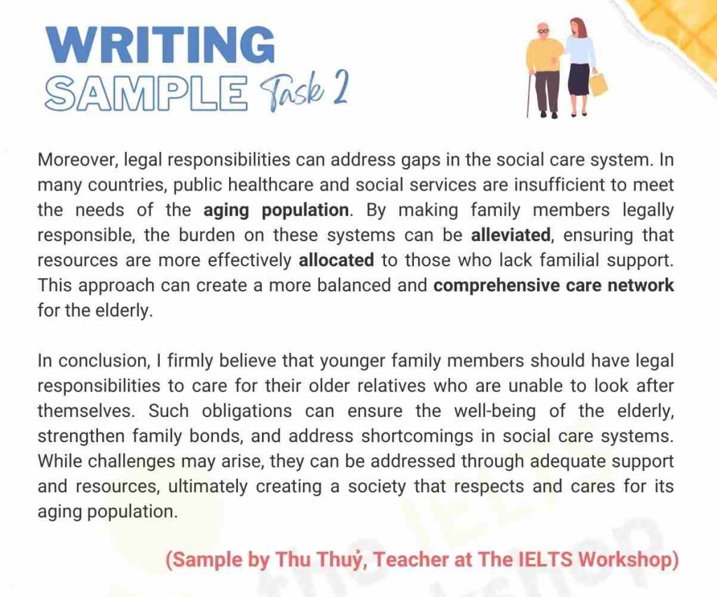 Supporting old people IELTS Writing Task 2 sample 2