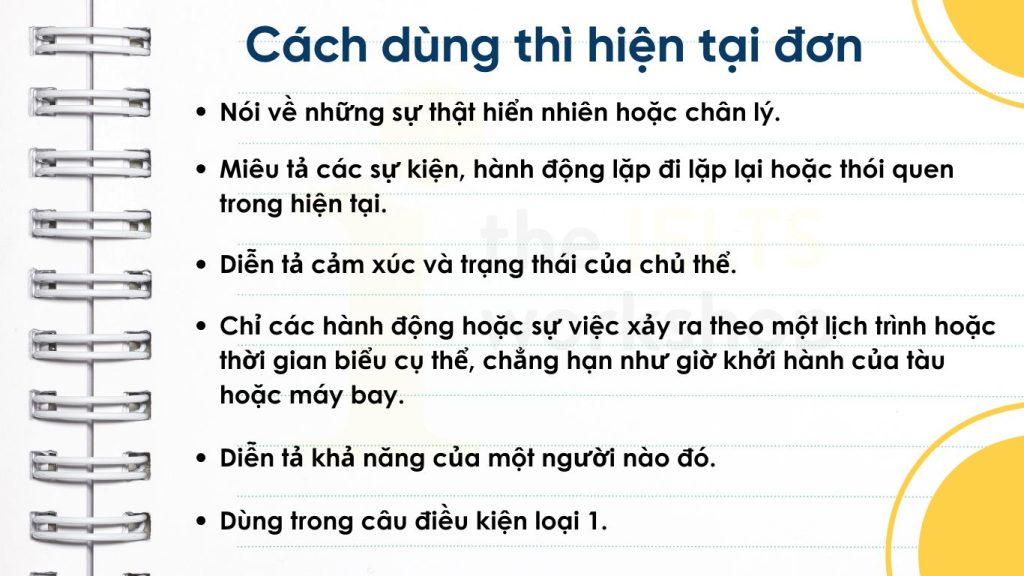 Cách dùng thì hiện tại đơn trong tiếng Anh