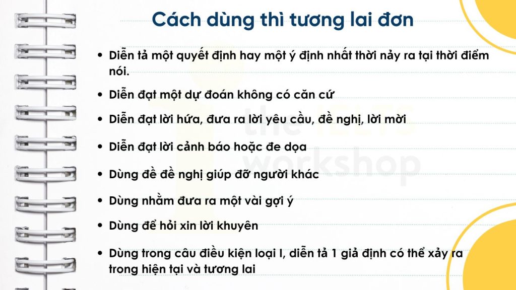 Cách dùng thì tương lai đơn trong tiếng Anh