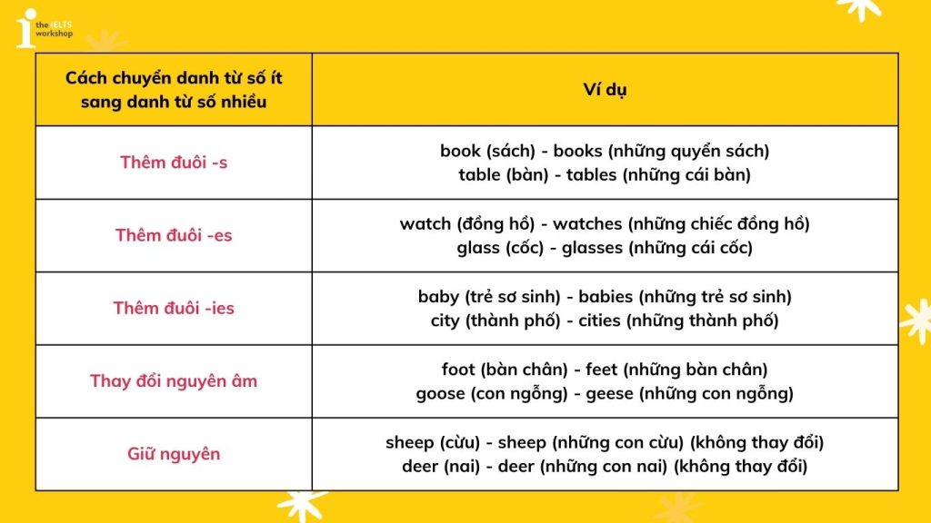 Danh từ số ít và Danh từ số nhiều