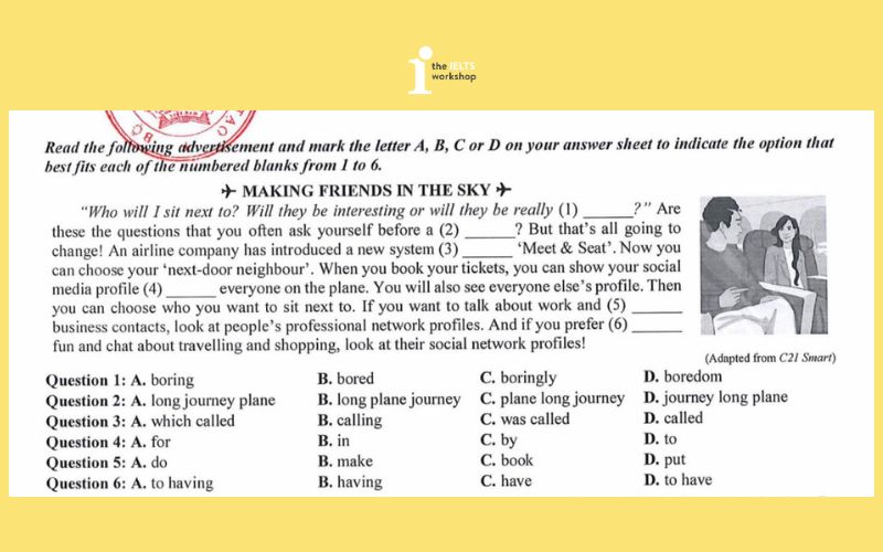 các dạng bài tiếng Anh thi THPT Quốc gia - Dạng Đọc điền thông báo