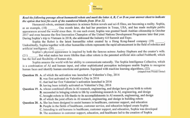 các dạng bài tiếng Anh thi THPT Quốc gia- Dạng bài 4: Đọc điền khuyết thông tin