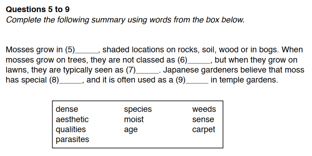 Dạng bài Summary Completion