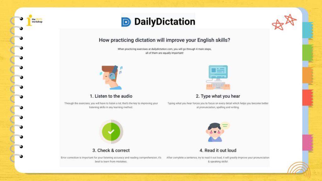 web luyện nghe chép chính tả tiếng anh