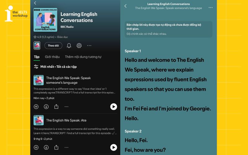 Podcast luyện nghe tiếng Anh - Learning English Conversations