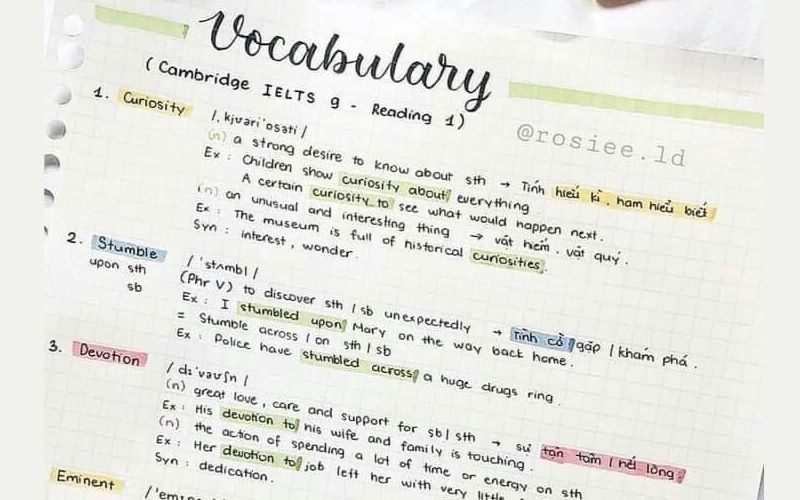 Cách ghi chép từ vựng tiếng Anh phương pháp Bullet Journal