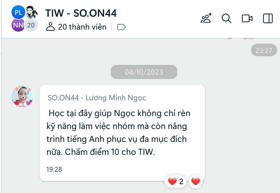 Chấm điểm 10 cho TIW
